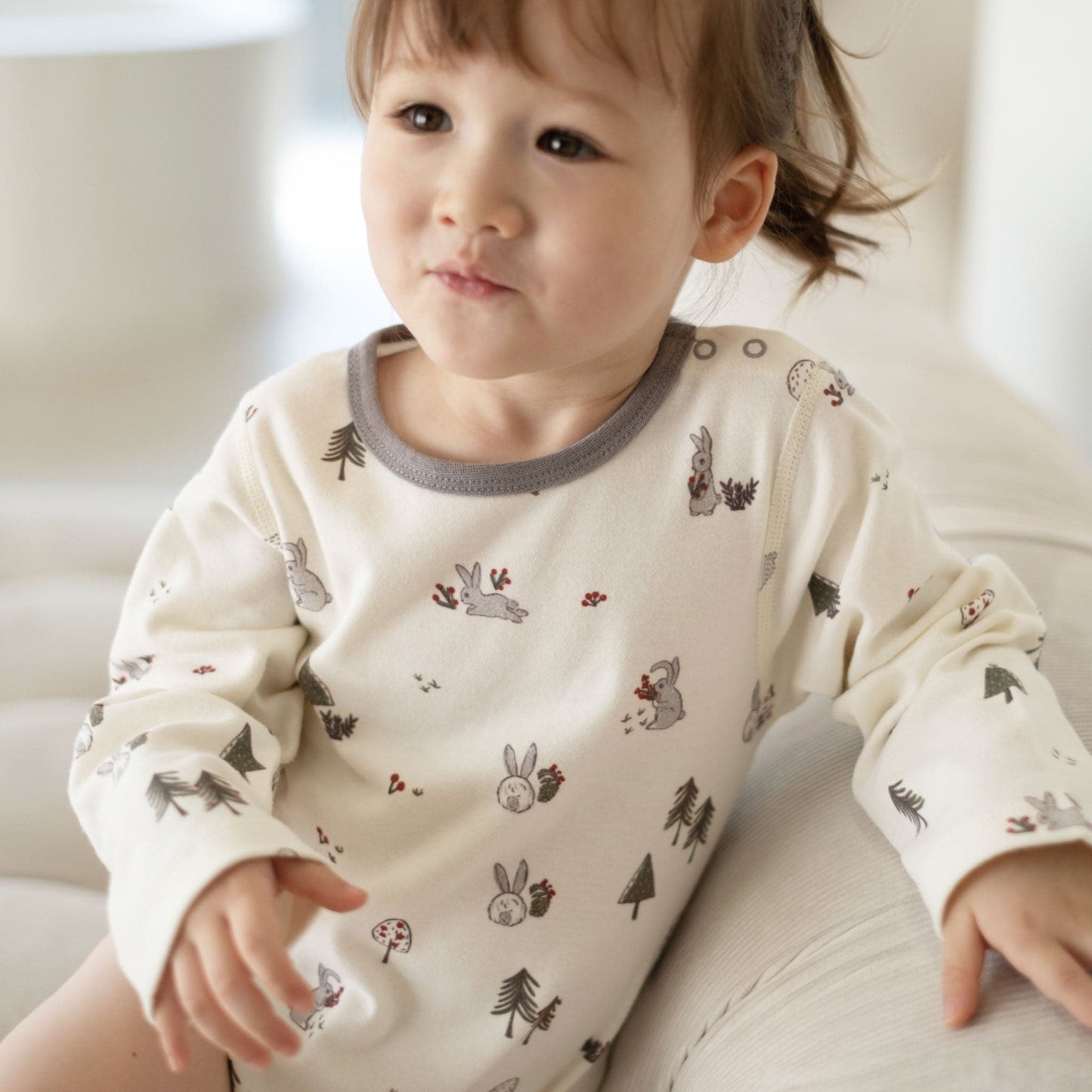Baby Organic Long-sleeve Onesie-Bunny