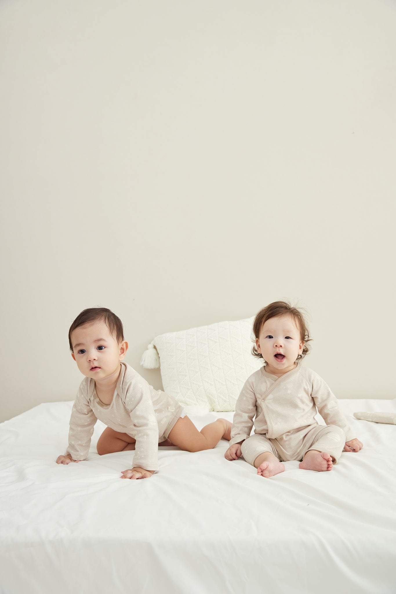 Baby Organic Kimono Sleeper-Stary