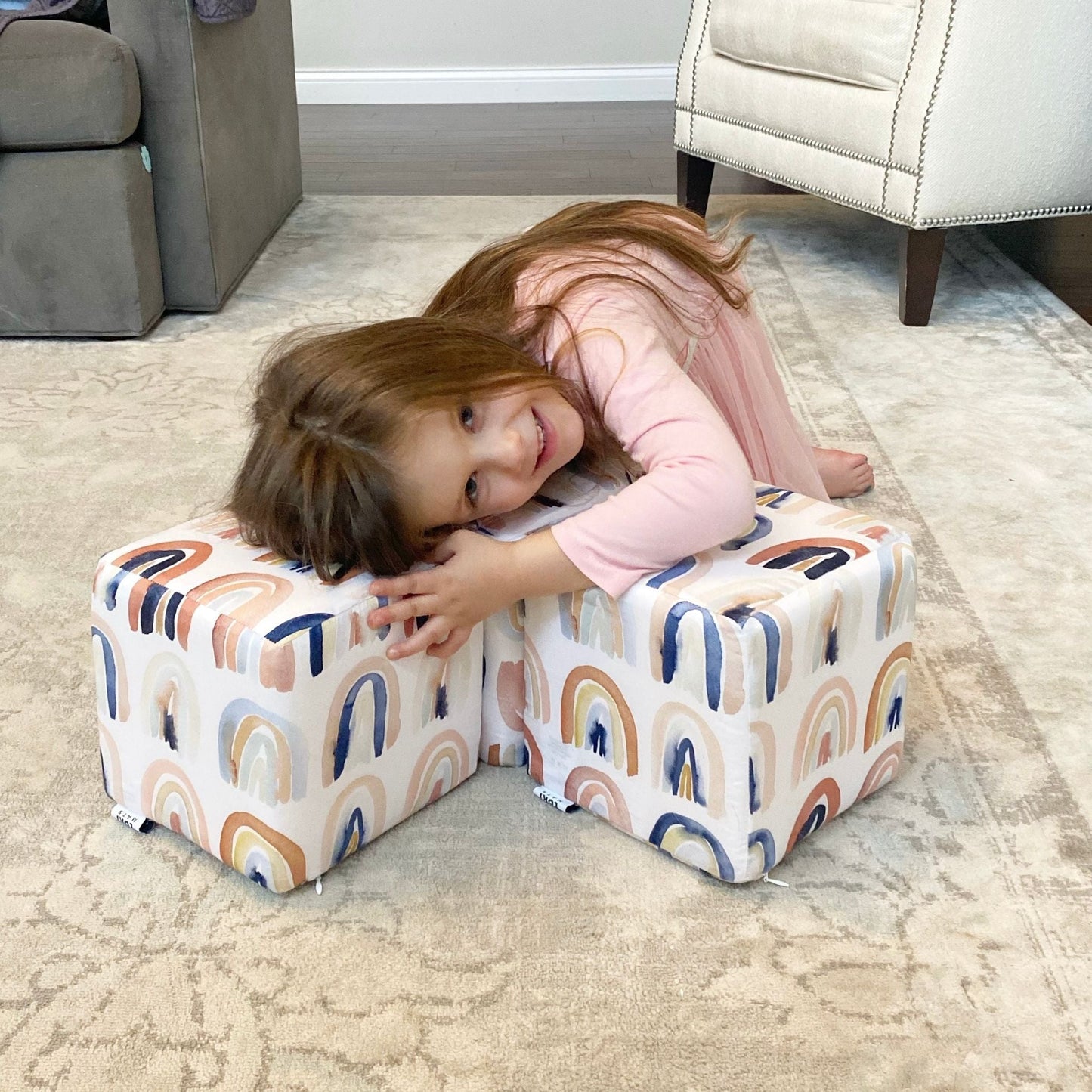 Rainbow Watercolor Play Cube