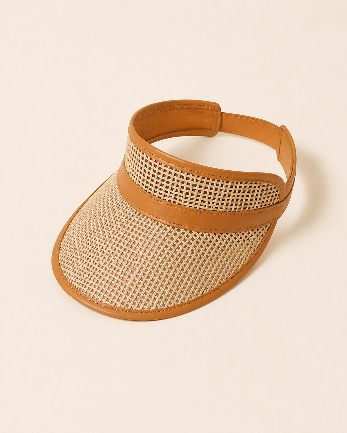 Sumi Leather and Cane Rattan Visor