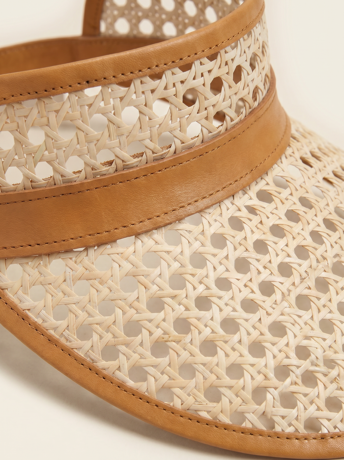 Sumi Leather and Cane Rattan Visor
