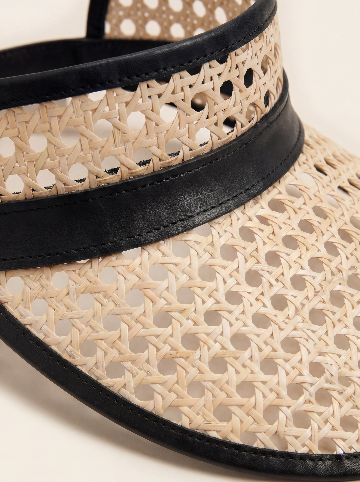 Sumi Leather and Cane Rattan Visor