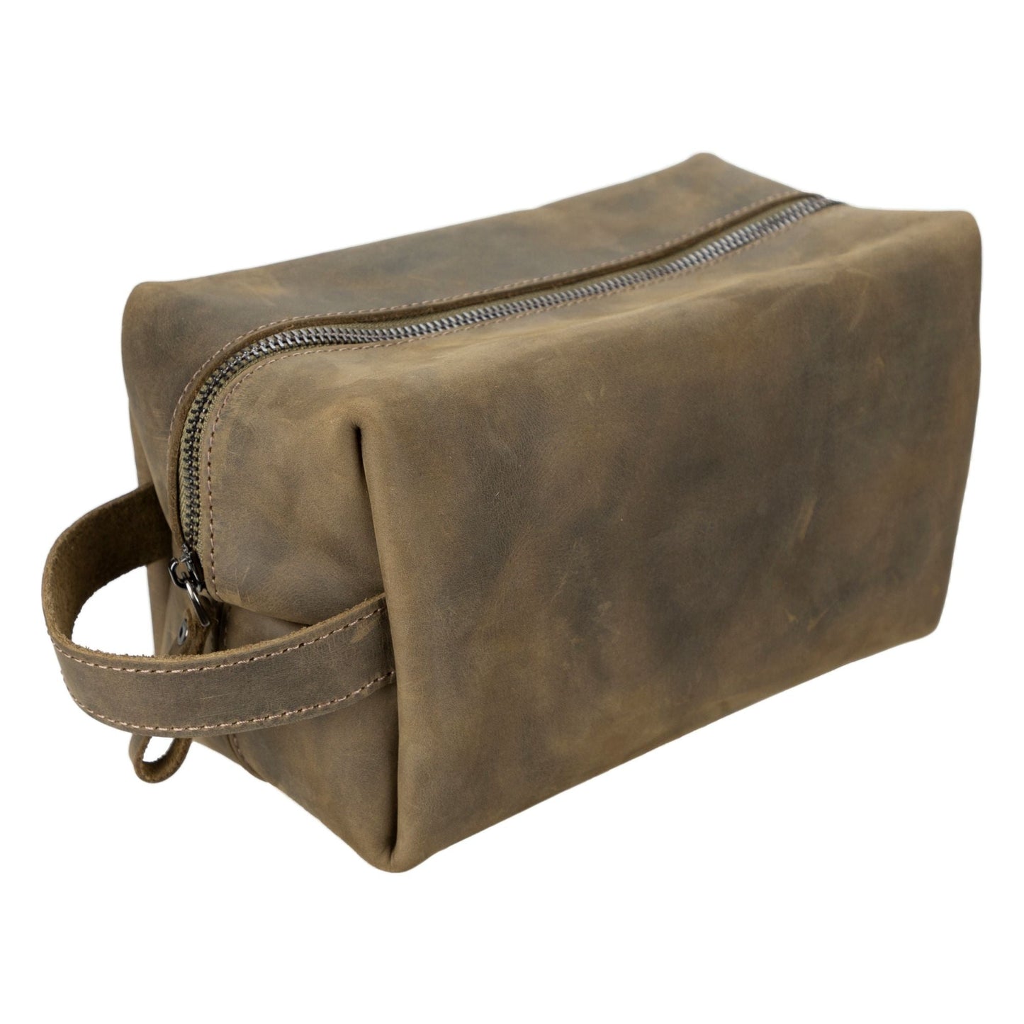 Oswego Men's Leather Dopp Kit & Small Travel Handbag