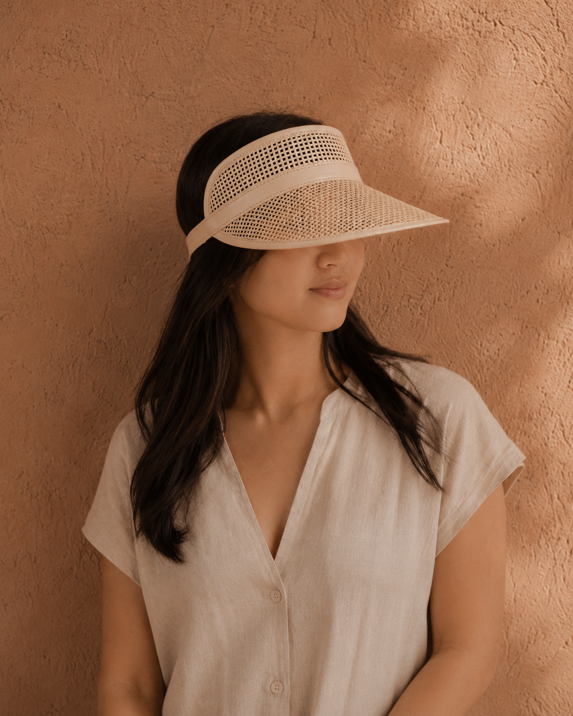 Sumi Leather and Cane Rattan Visor