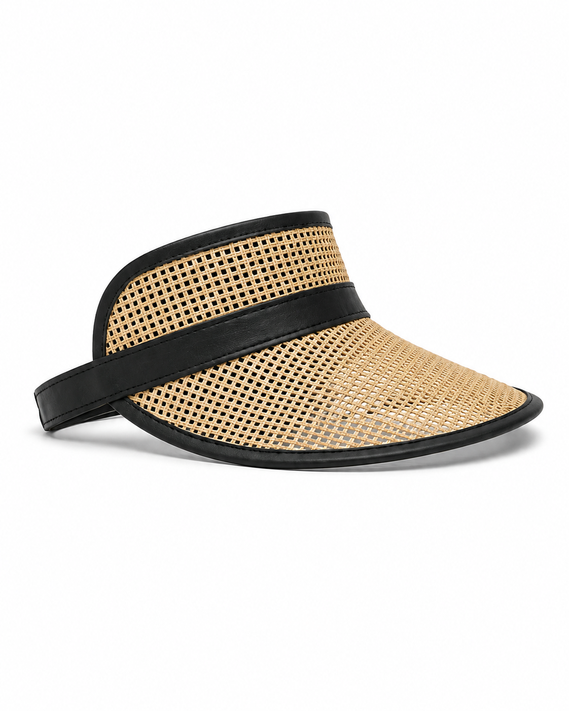 Sumi Leather and Cane Rattan Visor