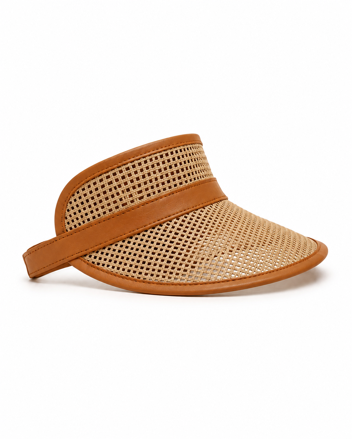 Sumi Leather and Cane Rattan Visor