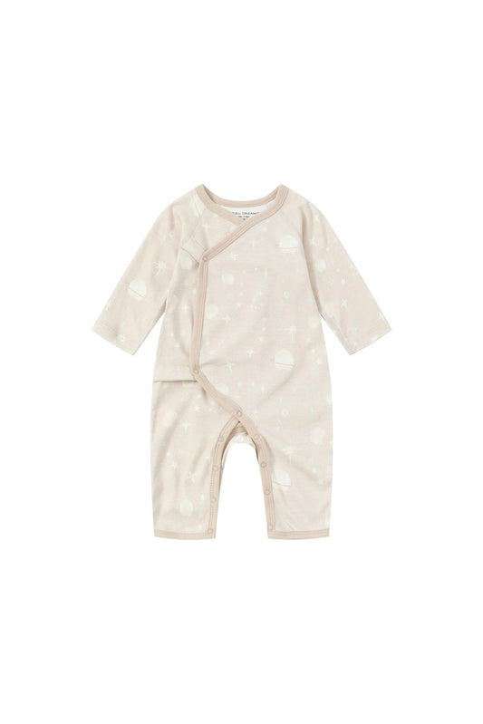 Baby Organic Kimono Sleeper-Stary