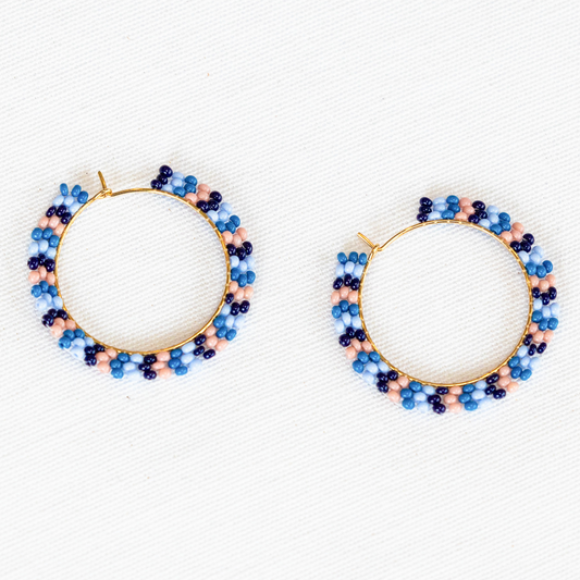 Stella Seed Bead Hoop Earrings